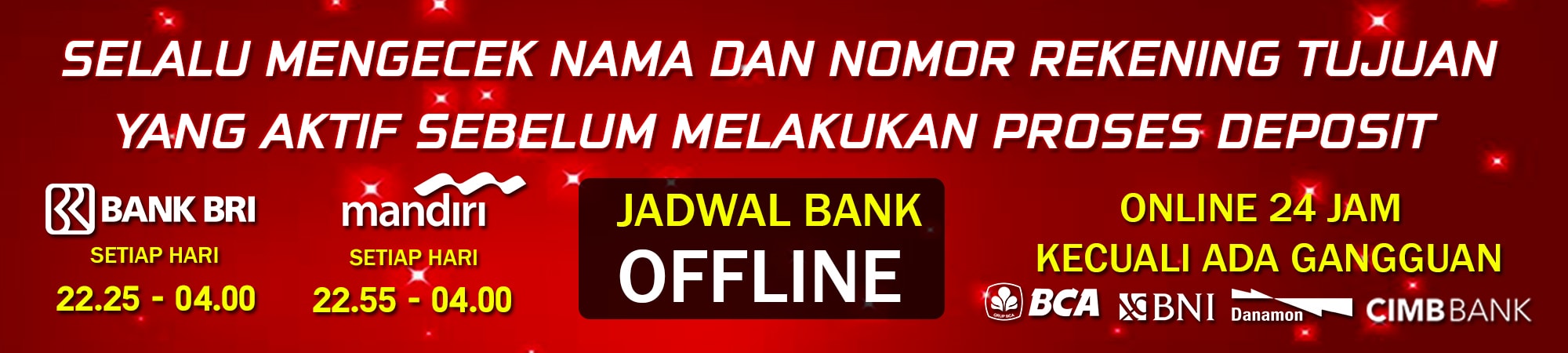 Jadwal bank Judi Online